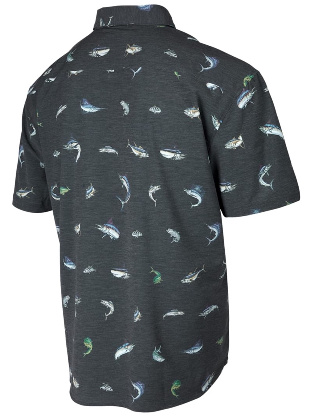 Pelagic Short-Sleeve Button-Down Shirt with Multicolor Fish Print - Picture 7 of 7